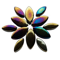 Mosaiksteinen Elipsenform Perle Glas Schwarz