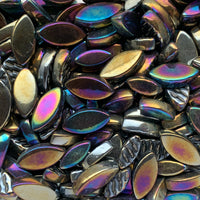 Mosaiksteinen Elipsenform Perle Glas Schwarz