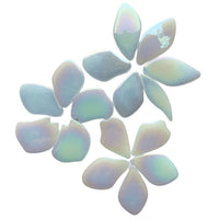 Verre Mosaique - glass mosaic -Glasmosaik-glasmozaïek-Bloemblaadjes Glas Parelmoer Wit - mosaicshop