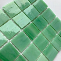 Verre Mosaique - glass mosaic -Glasmosaik-glasmozaïek-Glasmozaiek Tiffany Glacier 20mm Mosgroen - mosaicshop