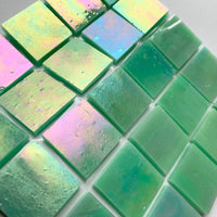 Verre Mosaique - glass mosaic -Glasmosaik-glasmozaïek-Glasmozaiek Tiffany Glacier 20mm Pistache - mosaicshop