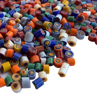 Verre Mosaique - glass mosaic -Glasmosaik-glasmozaïek-Millefiori Kleurmix 4/5 ondoorzichtig - mosaicshop