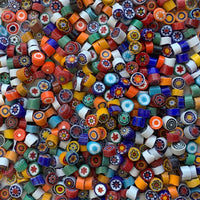 Verre Mosaique - glass mosaic -Glasmosaik-glasmozaïek-Millefiori Kleurmix 7/8 ondoorzichtig - mosaicshop