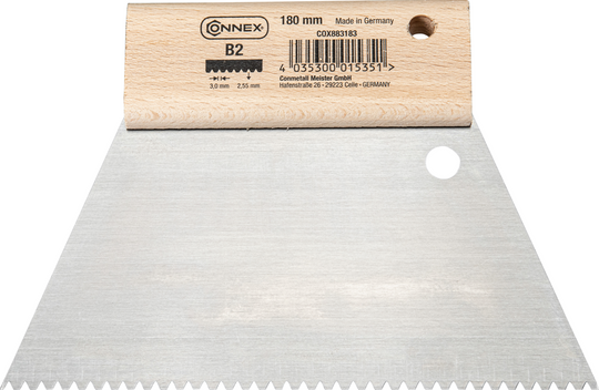 Connex – Notched adhesive spreader – 180 mm – B2 2,9 × 2,7 mm