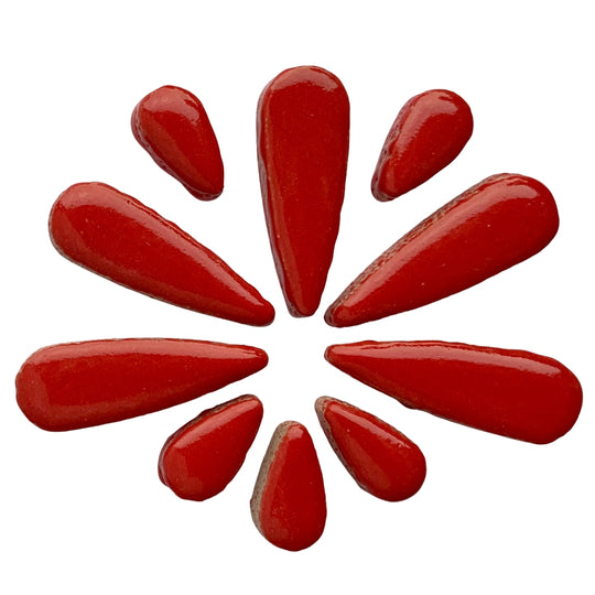 Ceramic Teardrops  Red