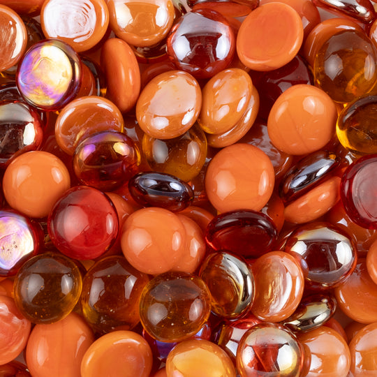 Glass Nuggets 16-20mm  Orange Mix