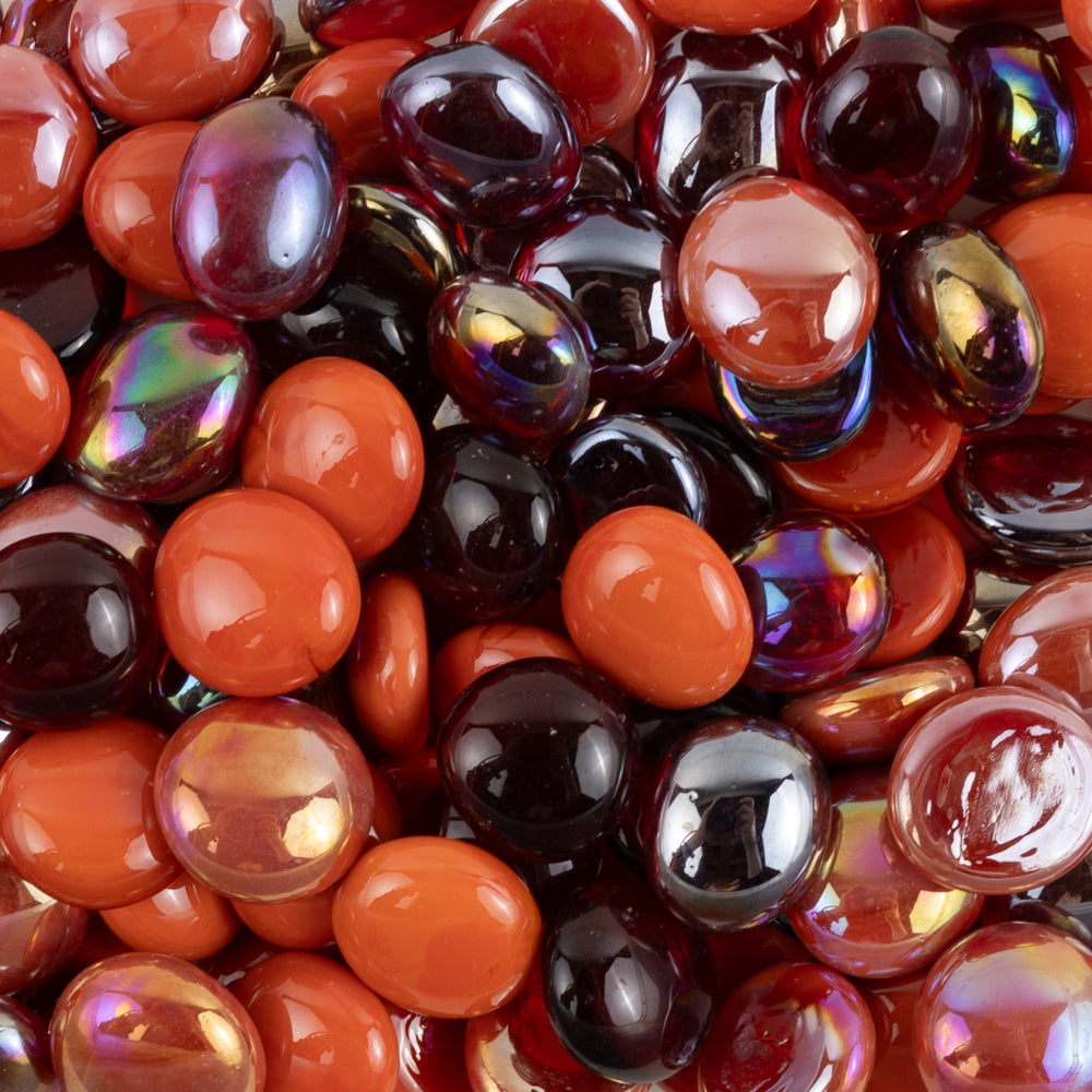 Glasdruppels  16-20mm Rood Mix