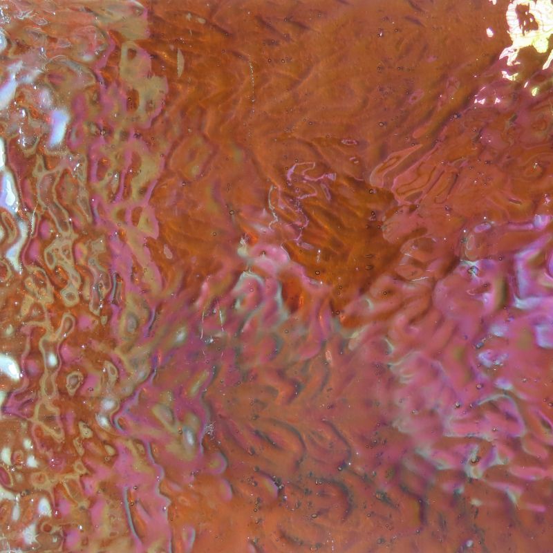 Glass Plate Amber Hammered Iridescent