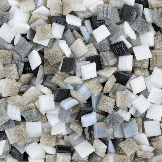 Glasmosaik Grau Mix 10mm