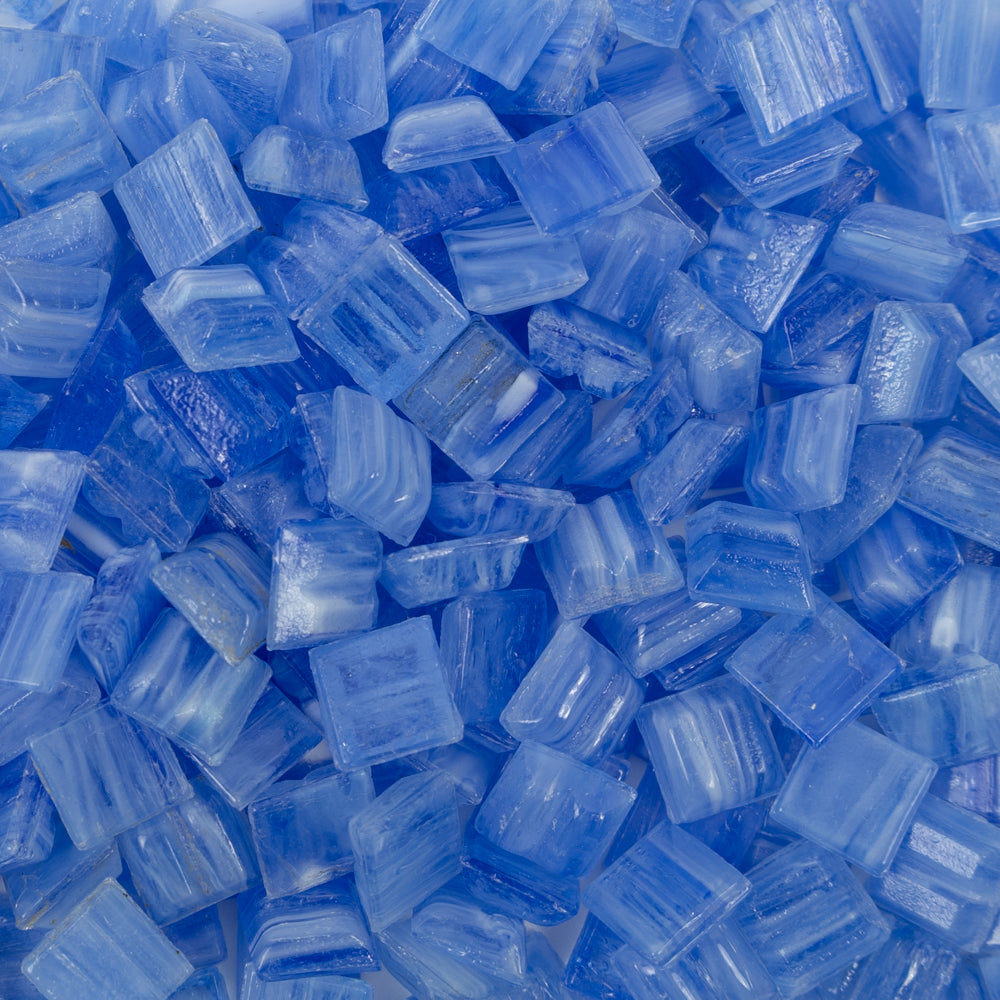 Glasmozaiek met Goud Dooradert 10mm Juweelblauw