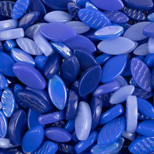 Mosaiksteinen Elipsenform Glas  Blau Mix