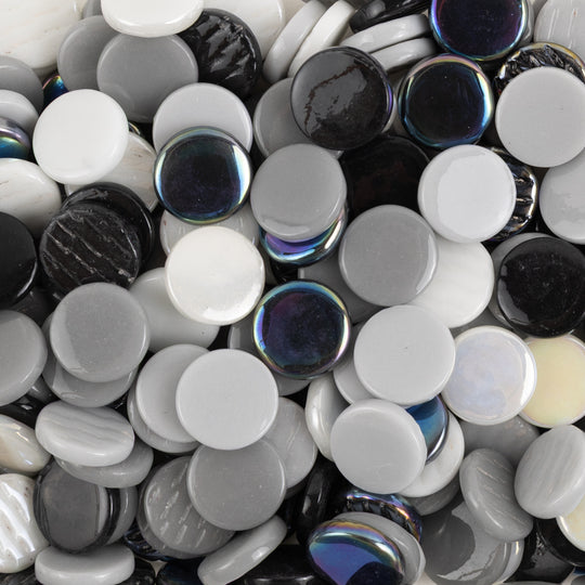 Rounds 18mm  Black White Mix