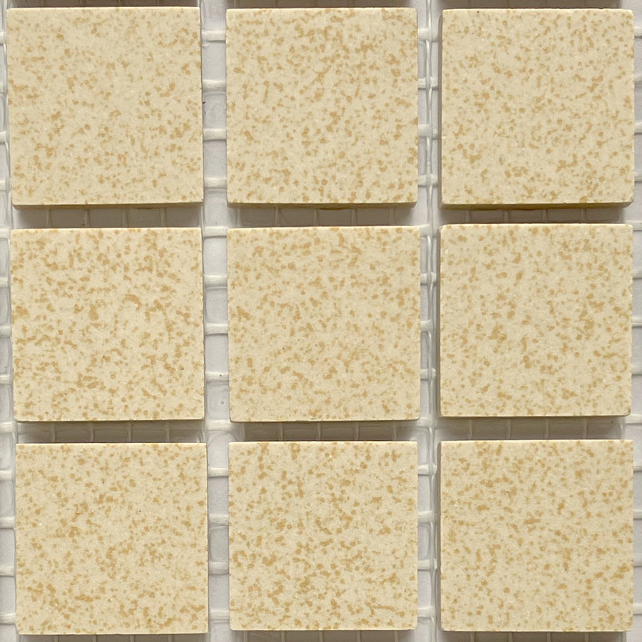 Winckelmans Jaune 202 Mouchetés – matte mozaïektegels van 20x20 mm op gaas