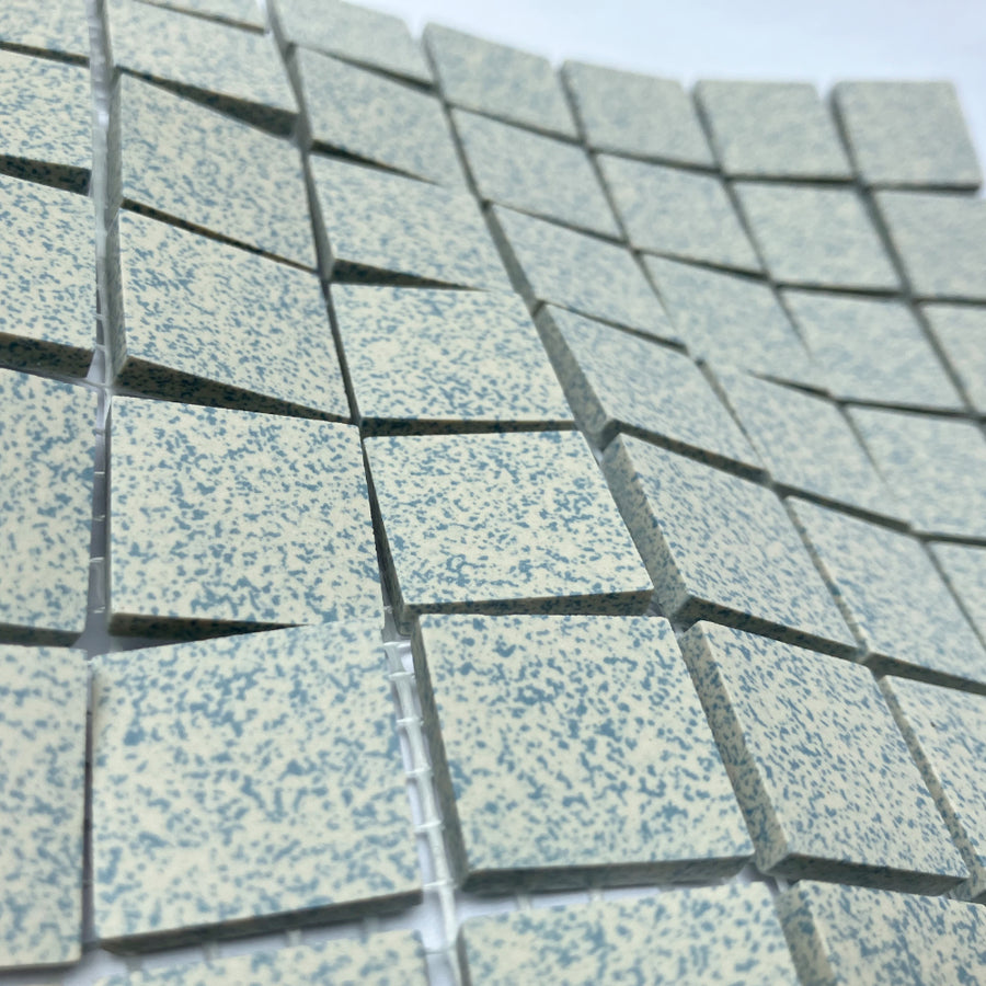 Winckelmans Bleu 208 Mouchetés – matte mozaïektegels van 20x20 mm op gaas