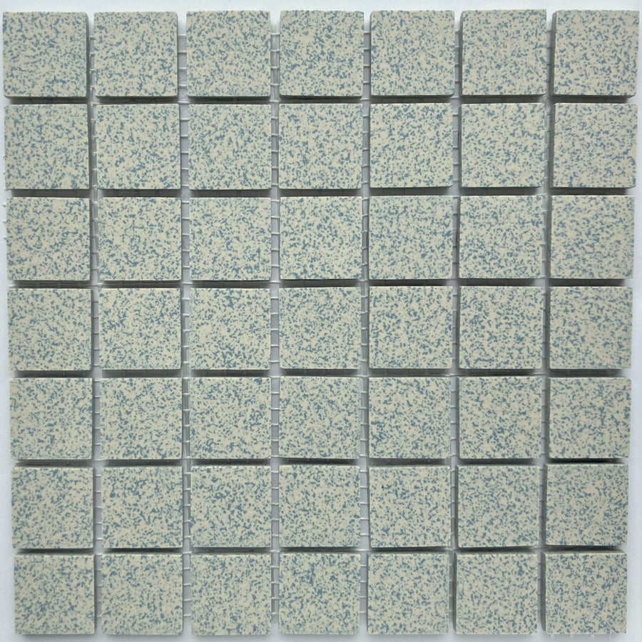 Winckelmans Bleu 208 Mouchetés – matte mozaïektegels van 20x20 mm op gaas
