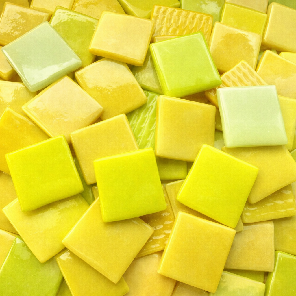 Pâte de Verre 25mm Geel Mix