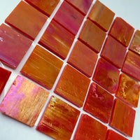 Glacier Tiffany Glass Mosaic 20mm  Iridised Pumpkin