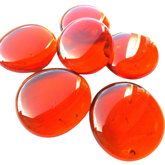 Glasdruppels XL  30-36mm Kristaloranje