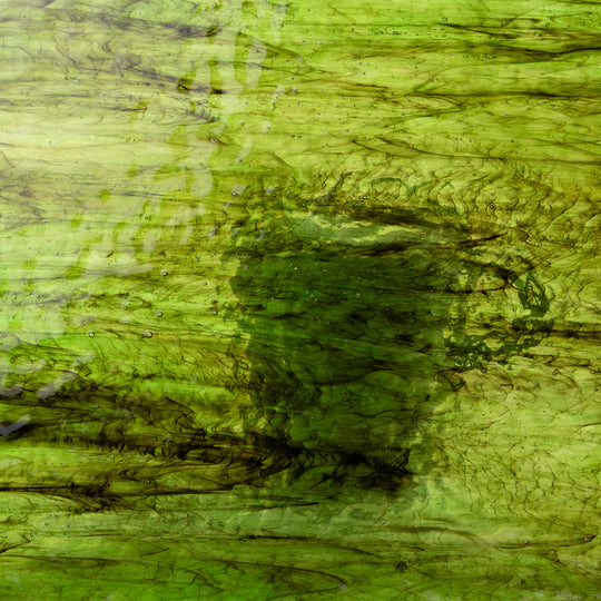 Glass Plate Green Amber Ripple