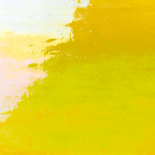 Glass Plate Neon Yellow Iridised 