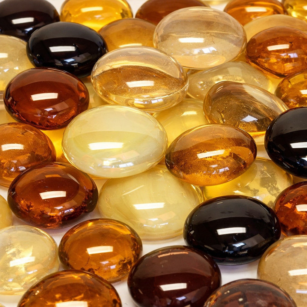 Glass Nuggets  16-20mm Karamel Mix