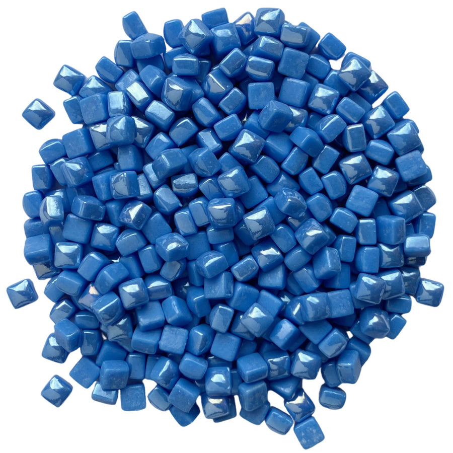 Micro Glass Cubes Iridised 4,8mm  Bright Blue