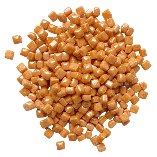 Micro Glass Cubes Iridised 4,8mm  Bright Orange