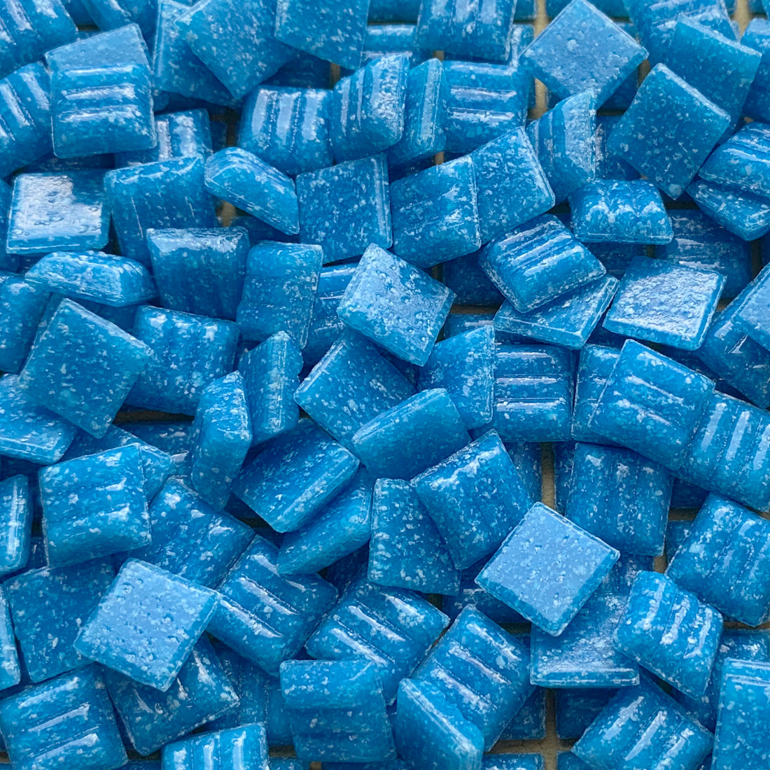 Glasmozaiek 10mm Diepzee Turkoois (los)
