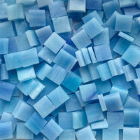 Losse Tiffany Glacier glastegeltjes van 15 mm in Caraïbisch Blauw