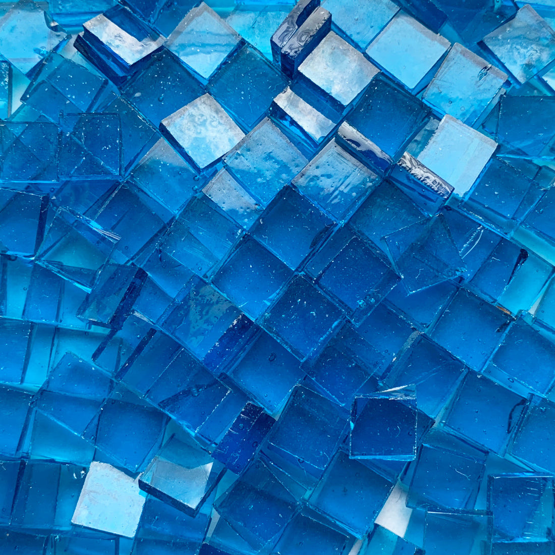 Glacier Tiffany Glass Mosaic 15mm Capri Blue