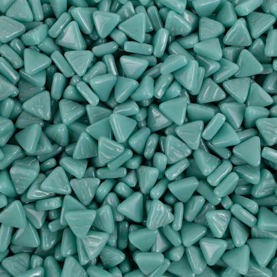 Mini Glasmosaik Dreieck Halb Cyan