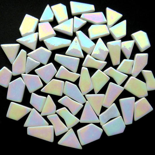 Ottoman Puzzles Iridescent Opal White