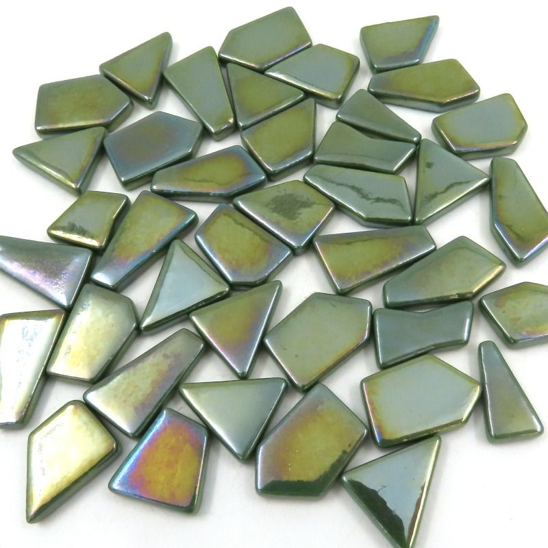 Ottoman Puzzels Iriserend Dennegroen