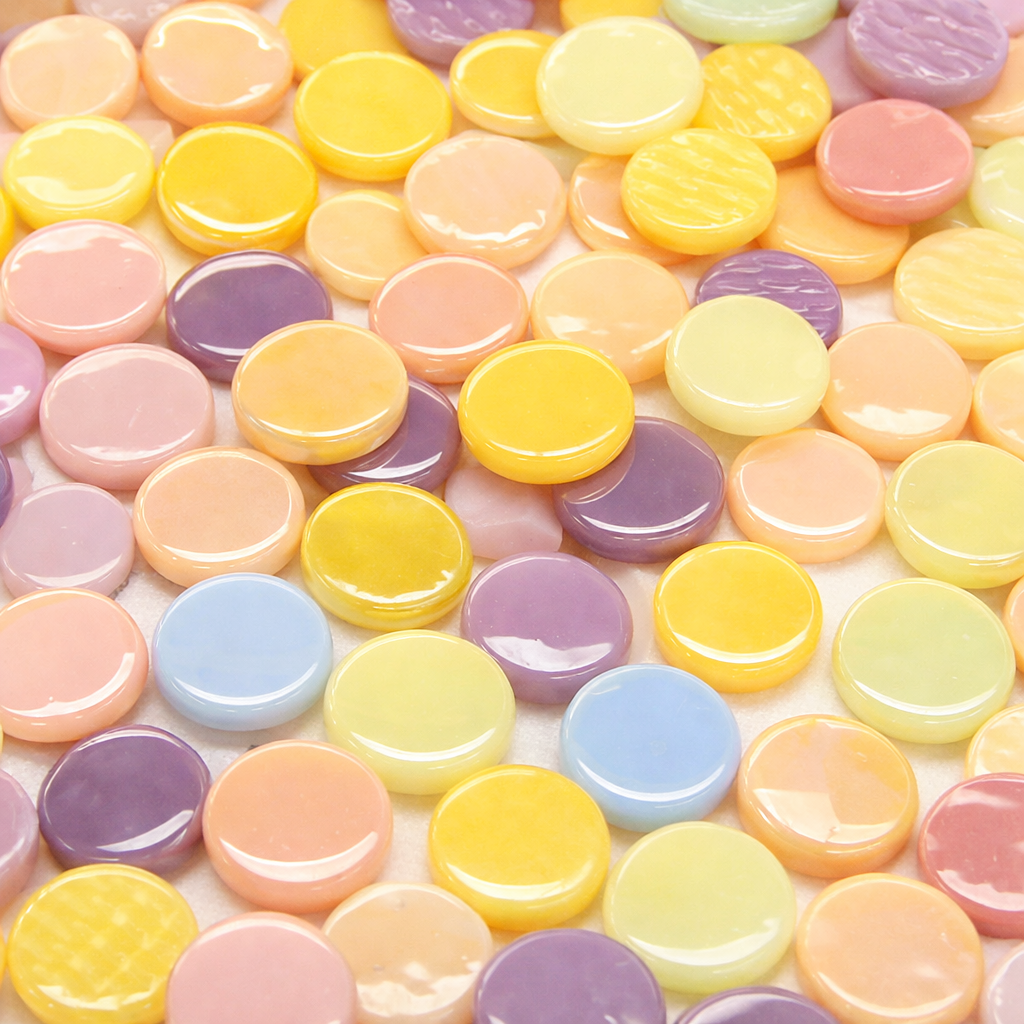 Ronde Glastegel 18mm Pastel Mix