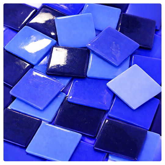 Pâte de Verre 25mm Blauw Mix