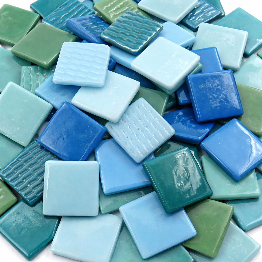 Pâte de Verre 25mm Turkoois Mix