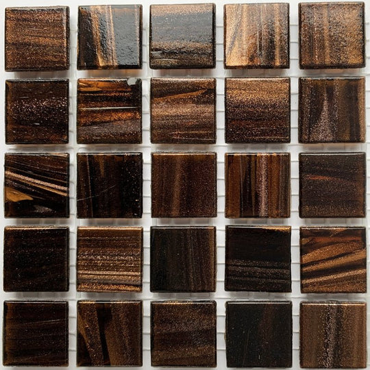 Glasmozaiek met Goud Dooradert 20mm Diep Topaas