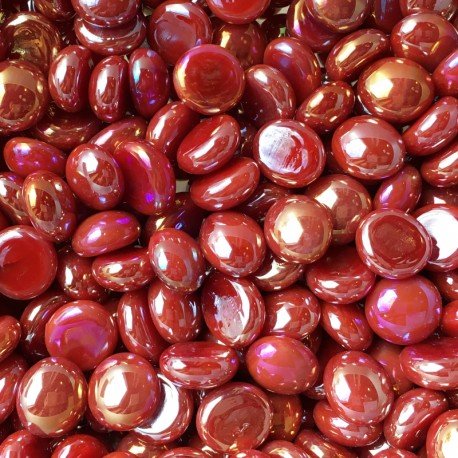 Mini Glass Nuggets 9-13mm  Opal Red
