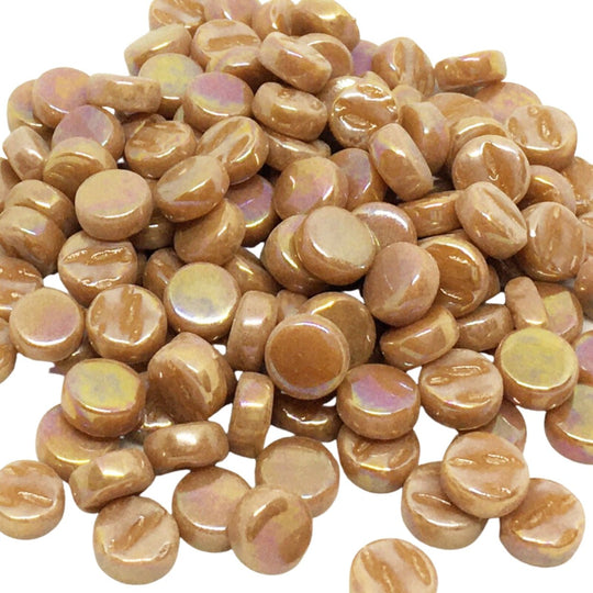 Dots Pearlised 8mm   Brown Sugar