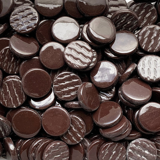 Ronde Glastegel 18mm Merbau