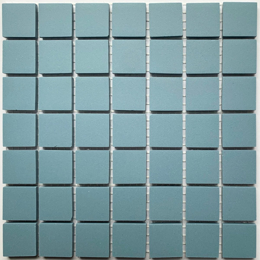 Winckelmans Bleu – matt 20x20 mm mosaic tiles on mesh