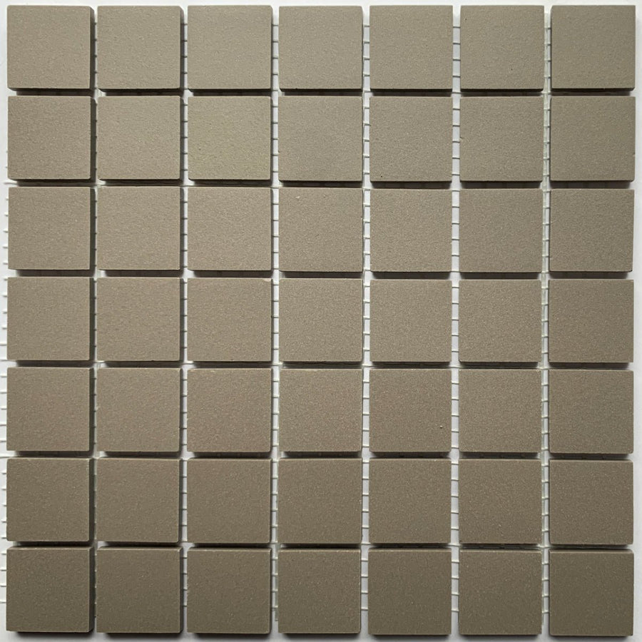 Winckelmans Gris – matt 20x20 mm mosaic tiles on mesh