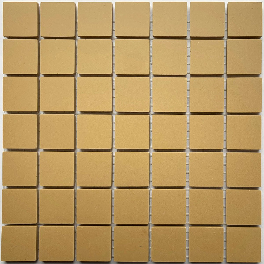 Winckelmans Jaune – matt 20x20 mm mosaic tiles on mesh