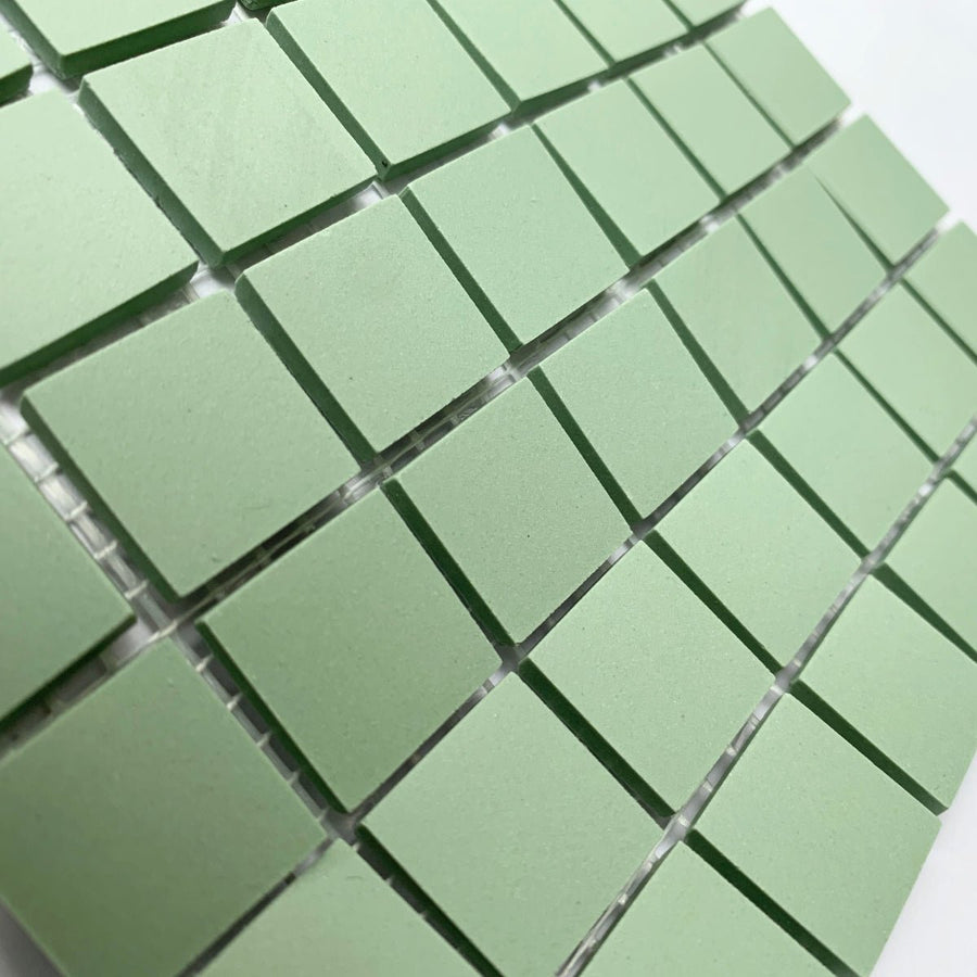 Winckelmans Pistache – matte mozaïektegels van 20x20 mm op gaas