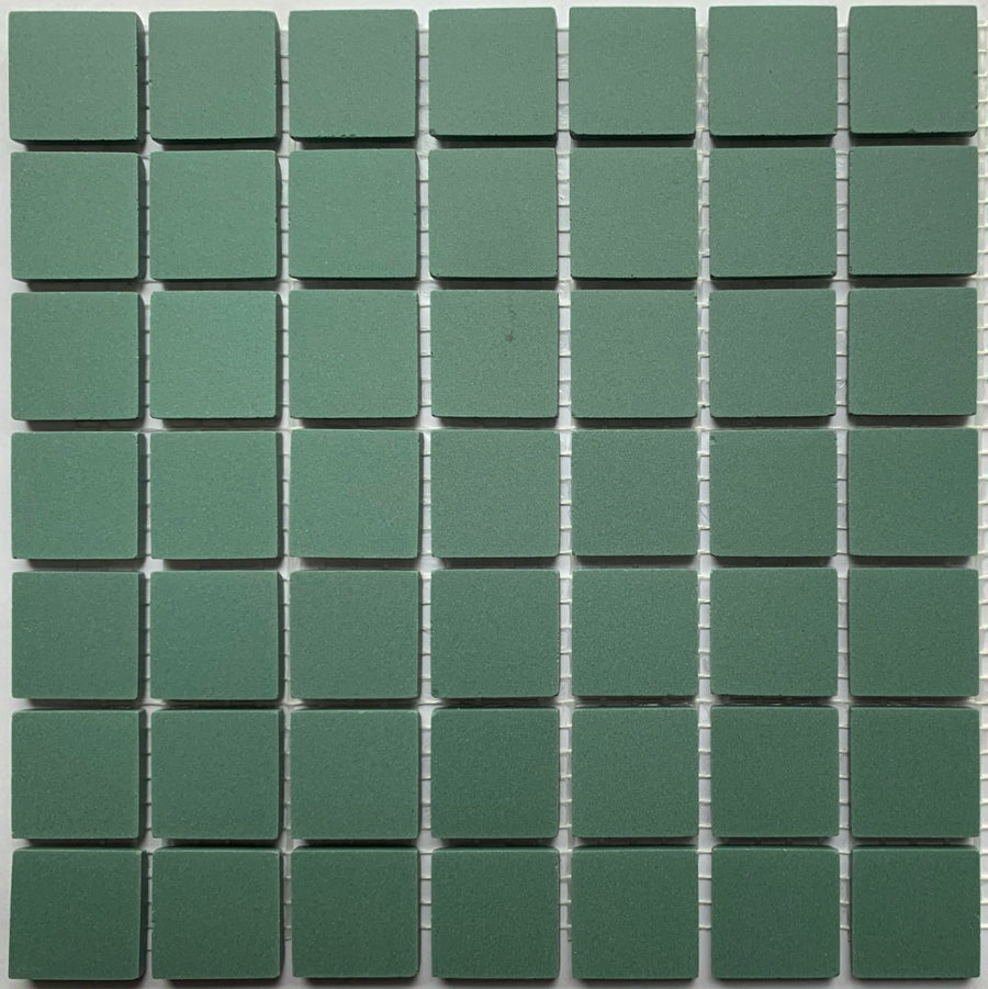Winckelmans Vert Foncé – matt 20x20 mm mosaic tiles on mesh